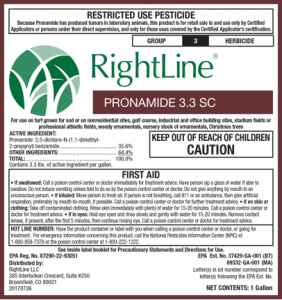 rightline llc pronamide 3.3 sc label